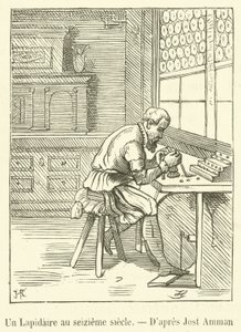 Onaltıncı Yüzyılda Bir Lapidary (gravür) by French School