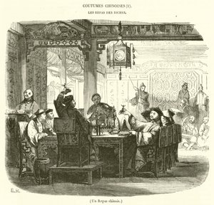 Bir Çin yemeği (gravür) by French School