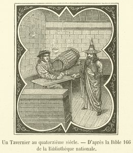 On dördüncü yüzyılda bir meyhane (gravür) by French School