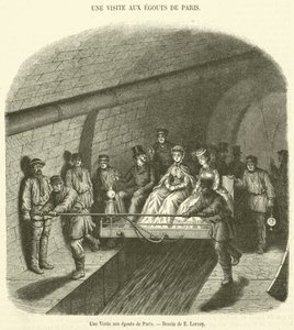 Paris Kanalizasyonlarına Bir Ziyaret (gravür) by French School