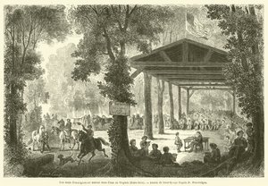 Virginia eyaletinde (ABD) bir karşılıklı eğitim okulu (gravür) by French School