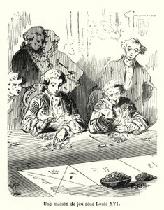 Louis XVI altında bir kumarhane (gravür) by French School