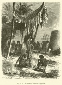 Mısırlılar arasında cam eşyalar (gravür) by French School