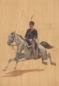At sırtında kimliği belirsiz asker by French School
