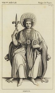VIII Siecle, Regne de Pepin, Pepin (gravür) by French School