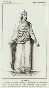 VI. Yüzyıl, Clotaire II Saltanatı, Clotaire II (gravür) by French School