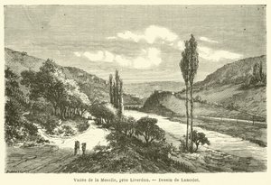 Liverdun yakınlarındaki Moselle Vadisi (gravür) by French School