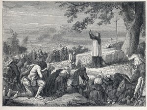 Vendee Savaşları (1793-1796): Yeminli rahipleri reddeden isyancı nüfus için bir meşe ağacının altında bir ayini kutlayan rahip ekler. 1889