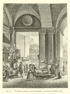18. yüzyılın sonlarına doğru revak altındaki Louvre antre by French School