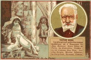 Victor Hugo, Fransız yazar (chromolitho) by French School