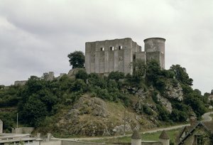 Tour de Talbot ve kalenin görünümü (ayrıca bkz. 87682) by French School