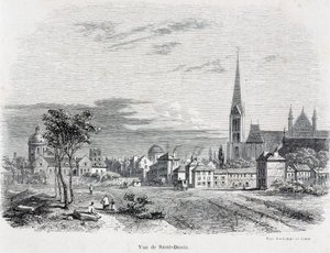 19. yüzyılın başlarında Saint Denis şehrinin görünümü. by French School