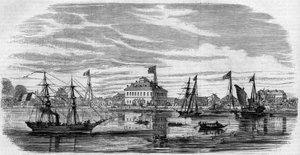 Shan Hai (Şangay-hai, Şanghay), Çin şehrinin görünümü by French School
