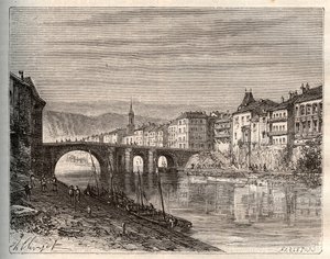 Villeneuve-sur-Lot (Villeneuve sur Lot) - Lot-et-Garonne bölümü - V.-A. Malt-Kahverengi. 1884 by French School
