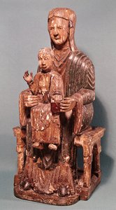 Bakire ve Çocuk (ahşap) by French School