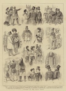 Paris Salonundaki ziyaretçiler (gravür) by French School