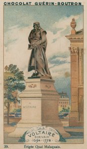 Voltaire, Yazar, 1694-1778, Erigee Quai Malaquais by French School