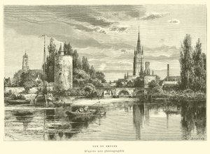 Brugge görünümü (gravür) by French School