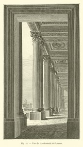Louvre kolonadının görünümü by French School