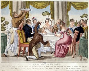 Düğün yemeği, jartiyer ritüeli - c. 1812. by French School