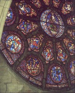 Batı Gül Penceresi, Son Yargının detayı, c.1225 (vitray) by French School