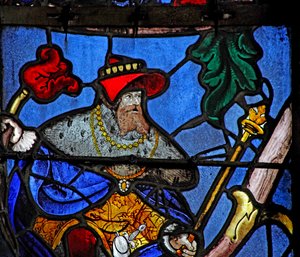 Jesse Ağacında bir peygamberi betimleyen Pencere Ew by French School