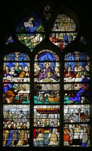 Son akşam yemeğini ve Kutsal Ayin alayını gösteren pencere, 1530 by French School