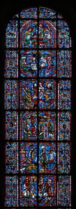 St. Catherine efsanesini gösteren pencere by French School