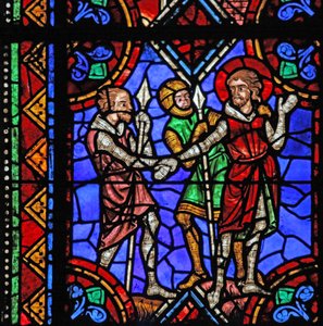 St Julian of Brioude hikayesini gösteren w06 penceresi - Diocletianus zulmü sırasında ölen Julien