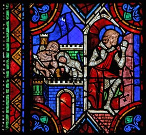 St Julian of Brioude hikayesini gösteren w06 penceresi - Diocletianus zulmü sırasında ölen Julien