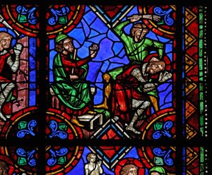 St Julian of Brioude hikayesini gösteren w06 penceresi - Diocletianus zulmü sırasında ölen Julien