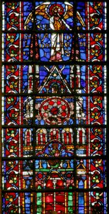 Laon kilise katedralini gösteren w101 penceresi by French School