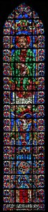 St Andrew ve Soissons kilisesini gösteren w102 penceresi by French School