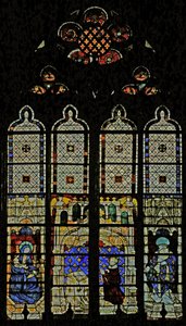 Meryem Ana, Charles VI ve St Denis ile Kraliyet penceresini gösteren w210 penceresi by French School