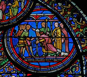 St Thomas Becket cinayetini gösteren w23 penceresi by French School