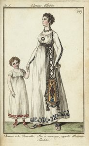 Caracalla saç kesimi olan kadın ve çocuk by French School