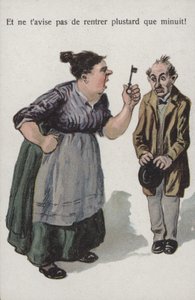Kocasını azarlayan kadın (renkli taş) by French School