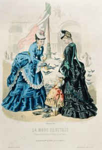 Kadınlar ve güvercinleri besleyen bir çocuk, La Mode Illustrée