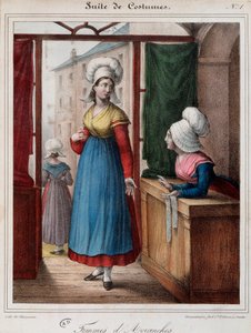 Avranches Kadınları (Manche) - litografi by French School