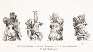 18. Yüzyıl Kadın Şapka Modelleri, 1875 by French School
