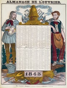1843 için işçi takvimi by French School