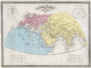 Kadimlerin dünyası - Vuillemin tarafından “Yerleşik Okulların Kullanımına Yönelik Antik ve Modern Coğrafyanın Evrensel Atlası”ndan çıkarılan plaka - yaklaşık. 1845 by French School