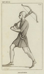 XIII Siecle, Arbaletrier (gravür) by French School