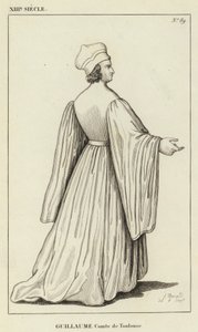 XIII Yüzyıl, Guillaume, Toulouse Kontu (gravür) by French School