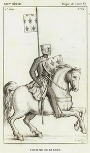 XIII Yüzyıl, Louis IX Saltanatı, Costume de Guerre (gravür) by French School