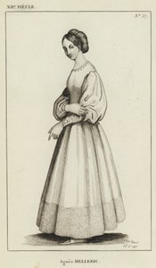 XII Siecle, Agnes Hellebic (gravür) by French School