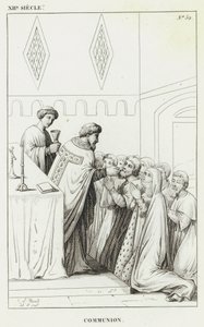 XII Siecle, Komünyon (gravür) by French School