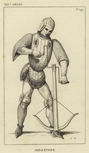 XIV Siecle, Arbaletrier (gravür) by French School