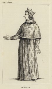 XIV Siecle, Charles V (gravür) by French School