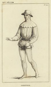 XIV Yüzyıl, Bahçıvan (gravür) by French School